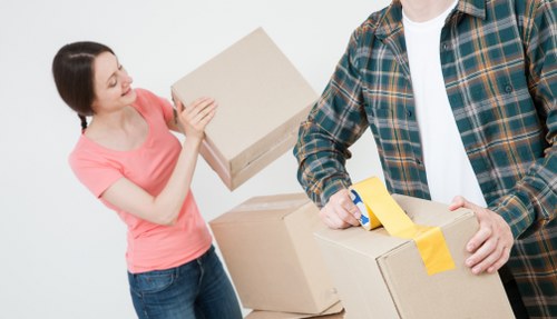 Van transport service with boxed items secured inside
