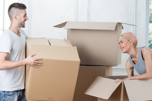 Assorted packing cartons and protective materials in Peckham