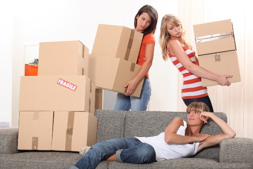 Careful loading of household items for a Peckham relocation